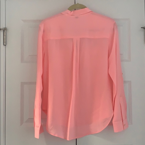 Pink silk button down Ann Taylor - Picture 2 of 4